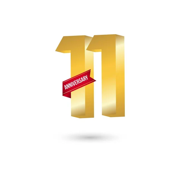 11 Jahre Jubiläum Vector Template Design Illustration — Stockvektor