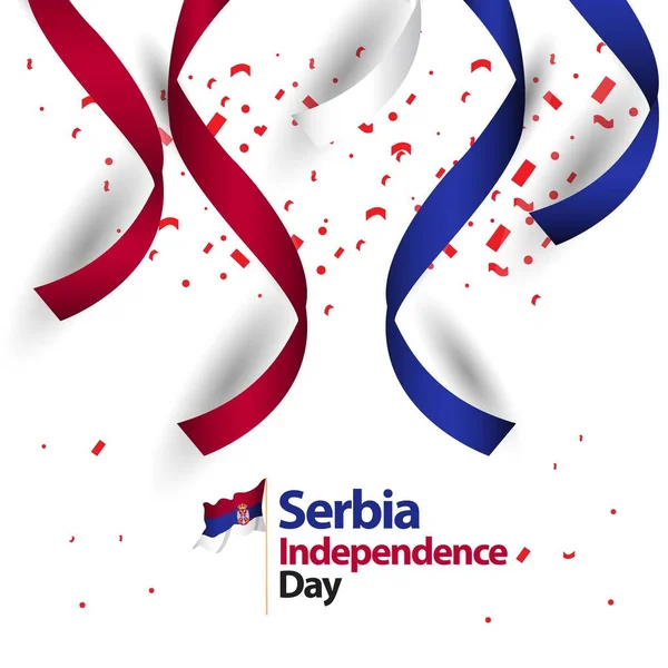 Sérvia Independência Dia Vector Modelo Design Ilustração — Vetor de Stock
