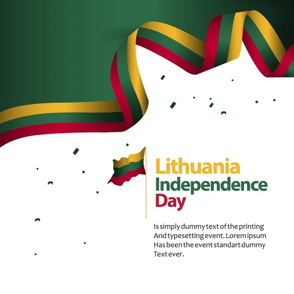 Lituania Giorno dell'indipendenza Modello vettoriale Illustrazione di progettazione — Vettoriale Stock