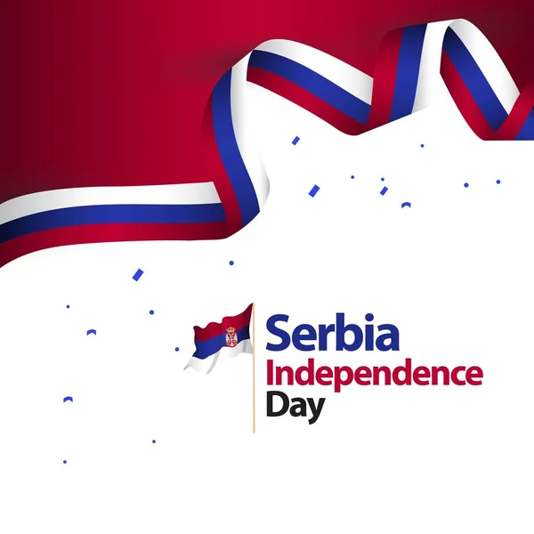 세르비아 독립 기념일 벡터 템플릿 디자인 일러스트 — 스톡 벡터