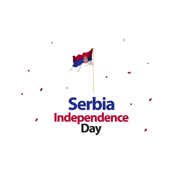 Serbia Independence Day Vector Template Design Illustrazione — Vettoriale Stock