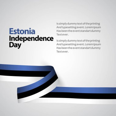 Estonya Bağımsızlık Günü Vektör Şablontasarım İllüstrasyon