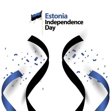 Estonya Bağımsızlık Günü Vektör Şablontasarım İllüstrasyon