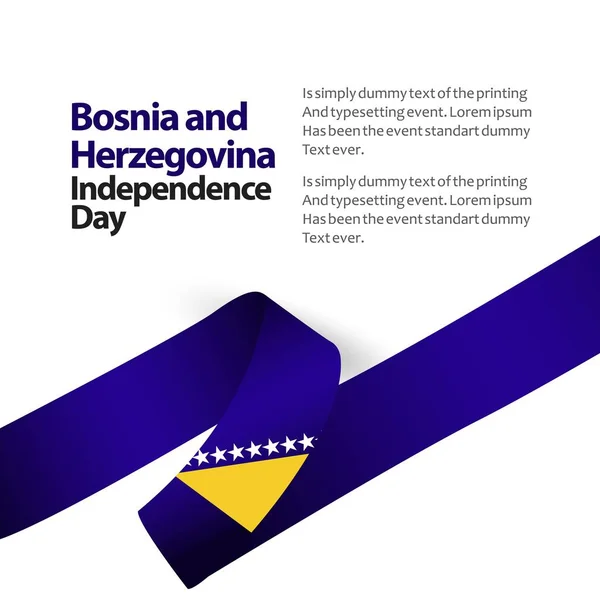 Bósnia e Herzegovina Independência Dia Vector Modelo Design Ilustração — Vetor de Stock