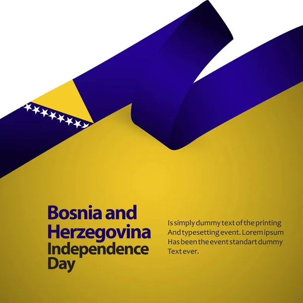 Bósnia e Herzegovina Independência Dia Vector Modelo Design Ilustração — Vetor de Stock