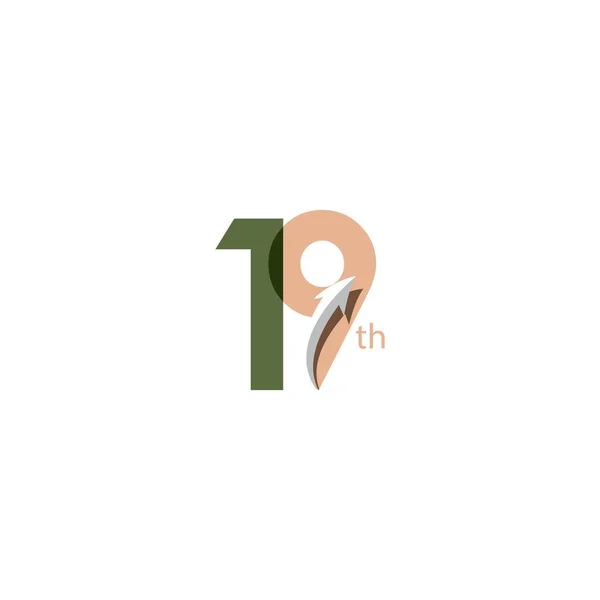 19 Jahre Jubiläum Vector Template Design Illustration — Stockvektor