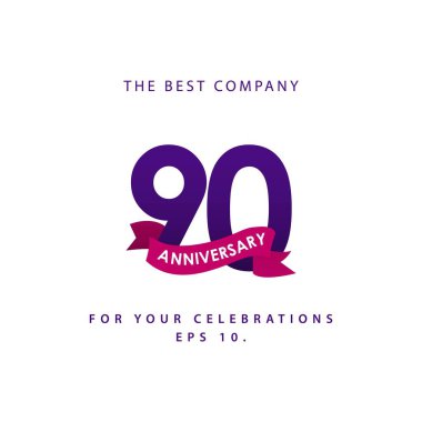 90 Yıl Yıldönümü Vektör Şablonu Çizimi