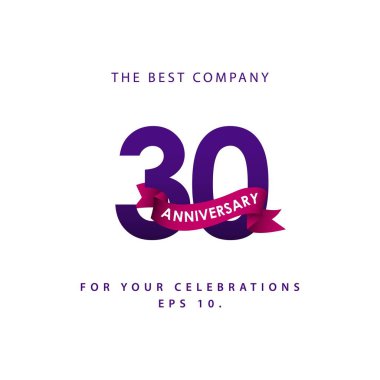 30 Yıl Yıldönümü Vektör Şablon Tasarımı Çizimi