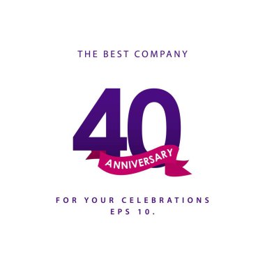 40 Yıl Yıldönümü Vektör Şablon Tasarımı Çizimi