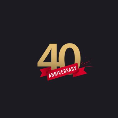 40 Yıl Yıldönümü Vektör Şablon Tasarımı Çizimi