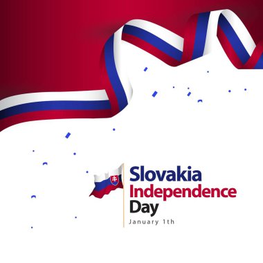 Slovakya Bağımsızlık Günü Vektör Şablonu Tasarım İllüstrasyon