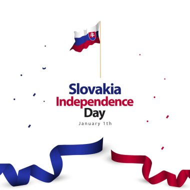 Slovakya Bağımsızlık Günü Vektör Şablonu Tasarım İllüstrasyon