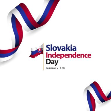 Slovakya Bağımsızlık Günü Vektör Şablonu Tasarım İllüstrasyon