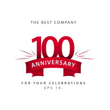 100 Yıl Yıldönümü Vektör Şablonu Tasarımı Çizimi
