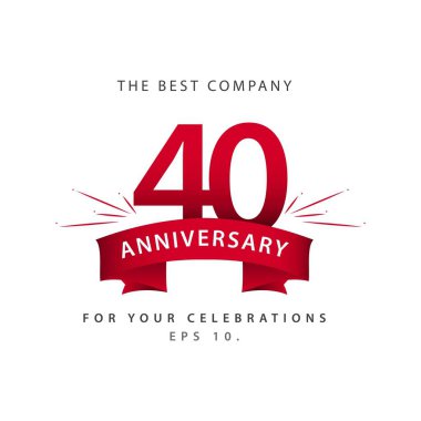 40 Yıl Yıldönümü Vektör Şablon Tasarımı Çizimi