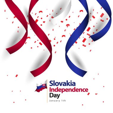 Slovakya Bağımsızlık Günü Vektör Şablonu Tasarım İllüstrasyon