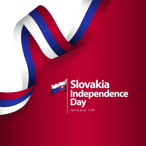 슬로바키아 독립 기념일 벡터 템플릿 디자인 일러스트 — 스톡 벡터