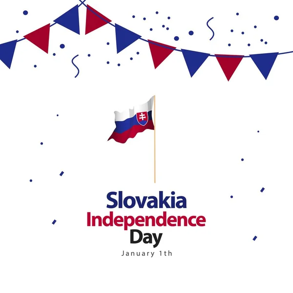 슬로바키아 독립 기념일 벡터 템플릿 디자인 일러스트 — 스톡 벡터