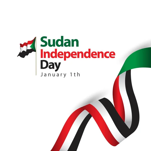 Illustration vectorielle de conception de modèle de jour de l'indépendance du Soudan — Image vectorielle