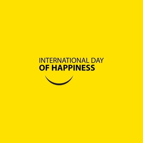 Dia Internacional da Felicidade Modelo de Vetor Ilustração Design — Vetor de Stock