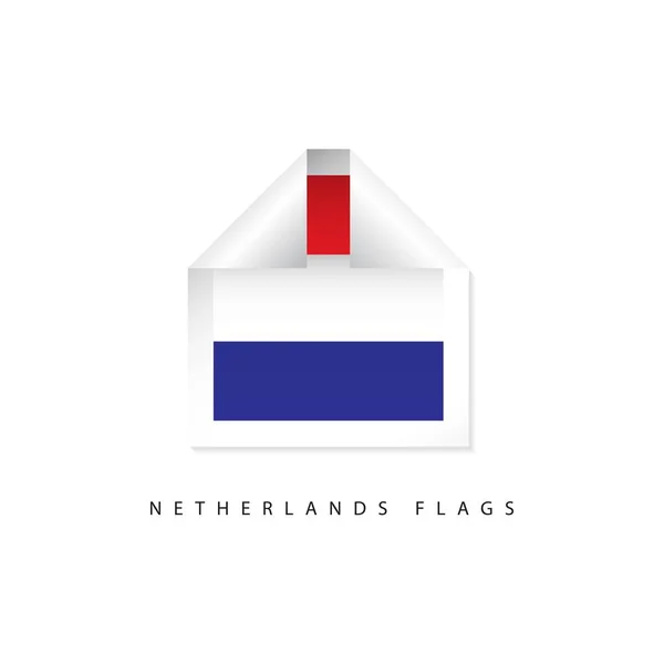 Niederlande Etikett Flaggen Vektor Vorlage Design Illustration — Stockvektor