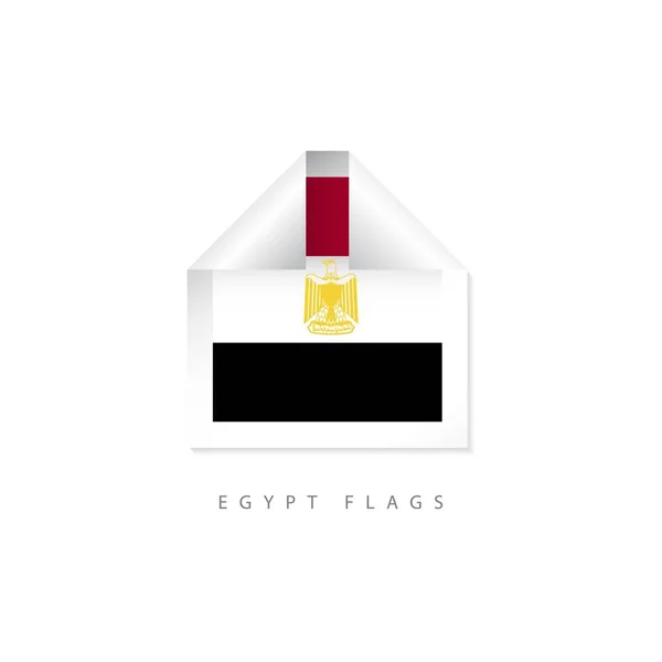 Egypt Label Flags Vector Template Design Illustration — Stock Vector