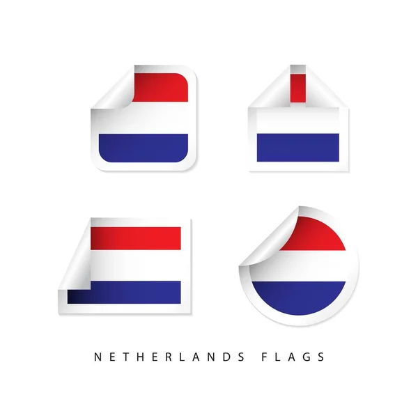 Nederland label vlaggen vector sjabloonontwerp illustratie — Stockvector