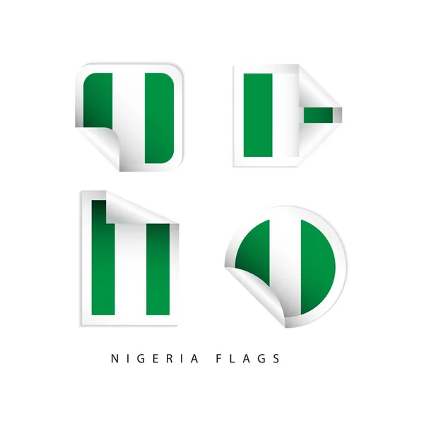 Nigeria Banderas de etiqueta Vector Plantilla Diseño Ilustración — Vector de stock