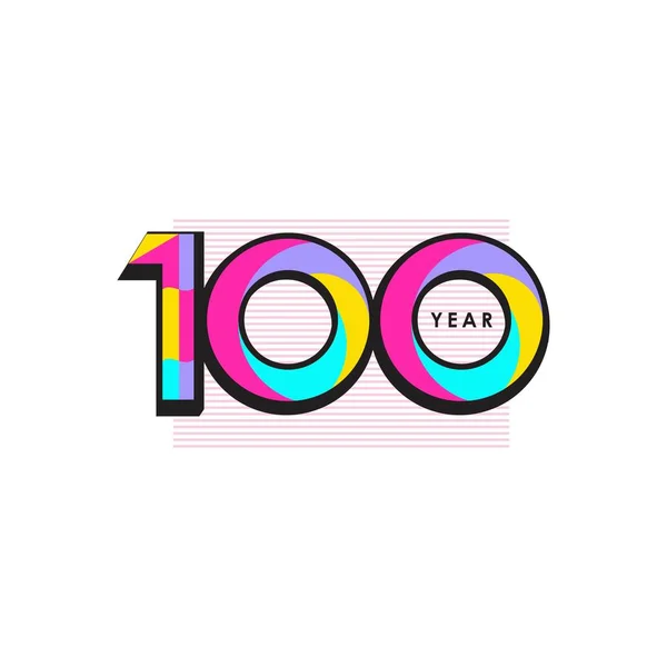 100 주년 Vector Template Design Illustration — 스톡 벡터