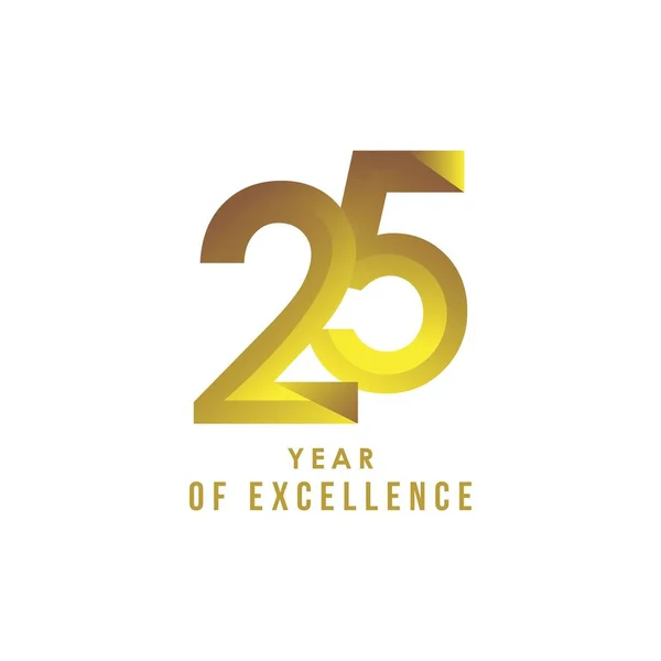 25 Year of Excellence Vector Template Design Illustration — Stock Vector