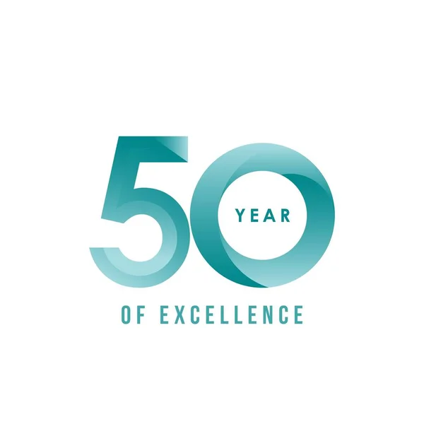 50 Ano de Excelência Vector Template Design Ilustração —  Vetores de Stock