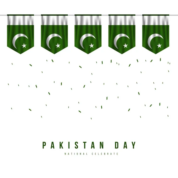 Иллюстрация дизайна векторного шаблона Дня независимости Пакистана — стоковый вектор