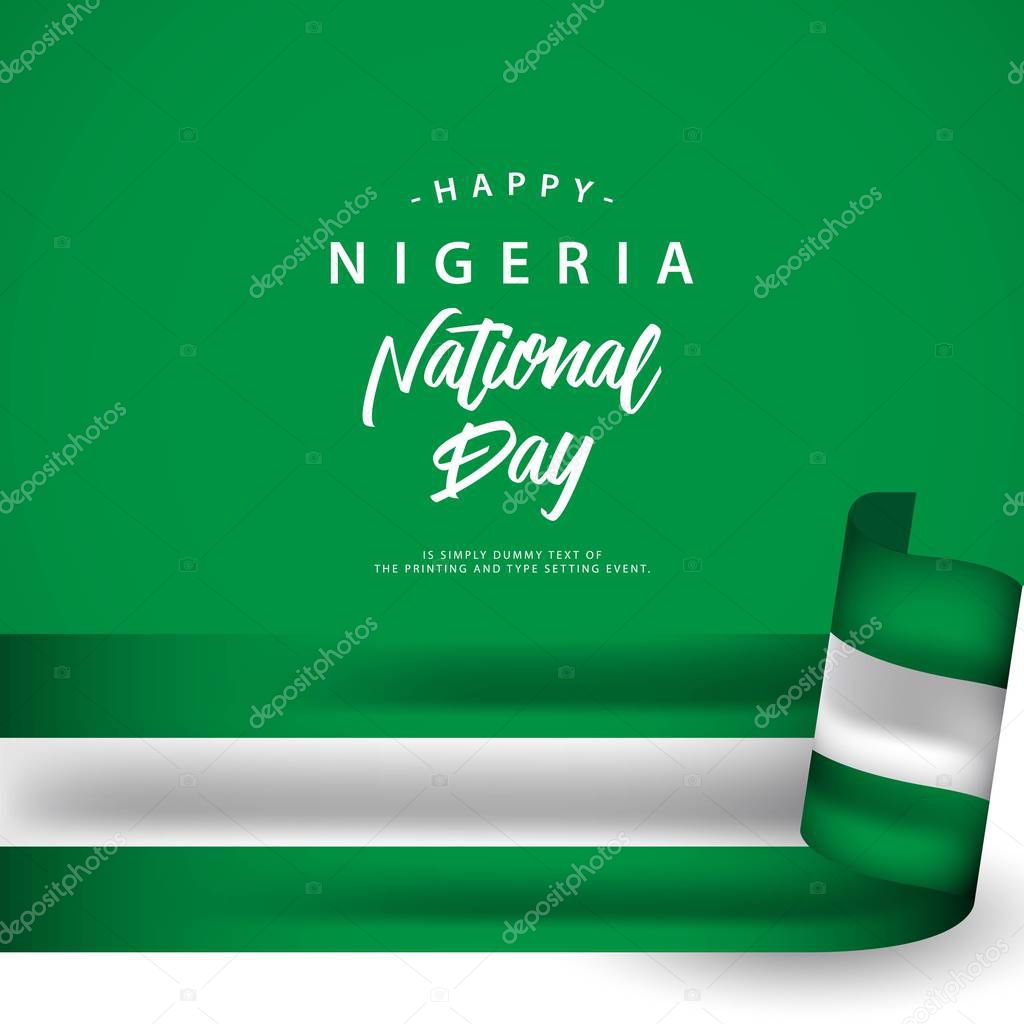 Happy Nigeria National Day Vector Template Design Illustration
