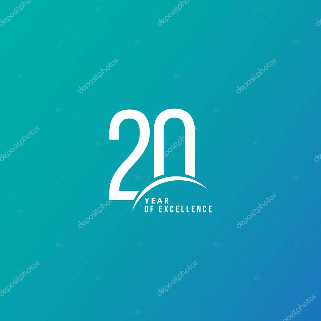 20 Year of Excellence Vector Template Design Illustration
