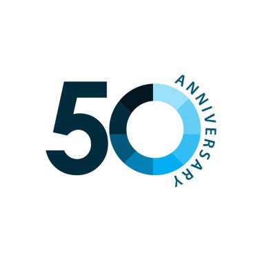 50 Yıl Yıldönümü Vektör Şablonu Tasarım İllüstrasyonu