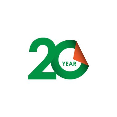 20 Yıl Yıldönümü Vektör Şablon Tasarımı İllüstrasyonu