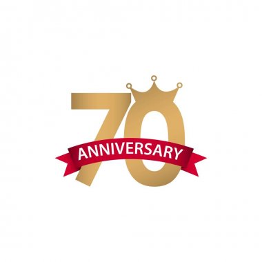 70 Yıl Yıldönümü Vektör Şablonu Tasarım Çizimi