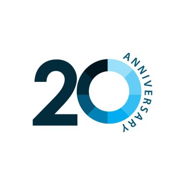 20 Yıl Yıldönümü Vektör Şablon Tasarımı İllüstrasyonu