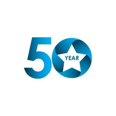 50 Yıl Yıldönümü Vektör Şablonu Tasarım İllüstrasyonu