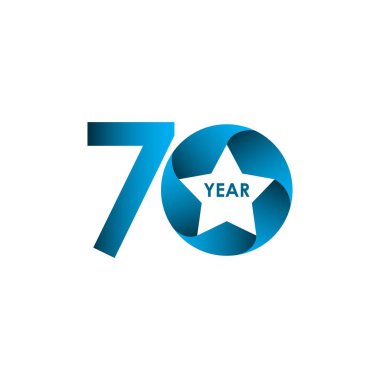 70 Yıl Yıldönümü Vektör Şablonu Tasarım Çizimi
