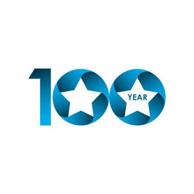 100 Yıl Yıldönümü Vektör Şablonu Tasarımı Çizimi