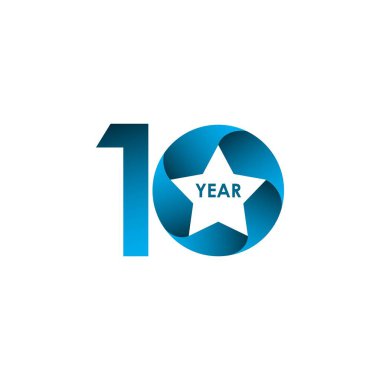 10. Yıldönümü Vektör Şablonu Tasarım Çizimi