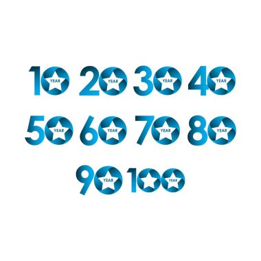 Yıl Yıldönümü Vektör Şablonu Tasarım İllüstrasyonunu Ayarla