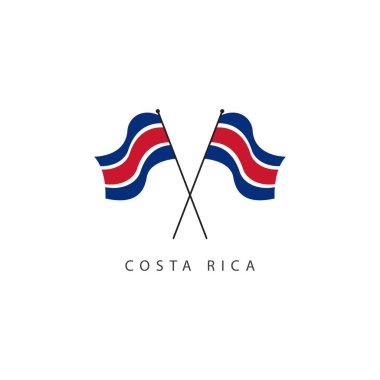 Kosta Rika Bayrak Vektör Şablontasarım İllüstrasyon