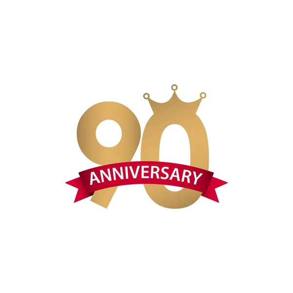 90 Tahun Anniversary Vector Template Desain ilustrasi - Stok Vektor