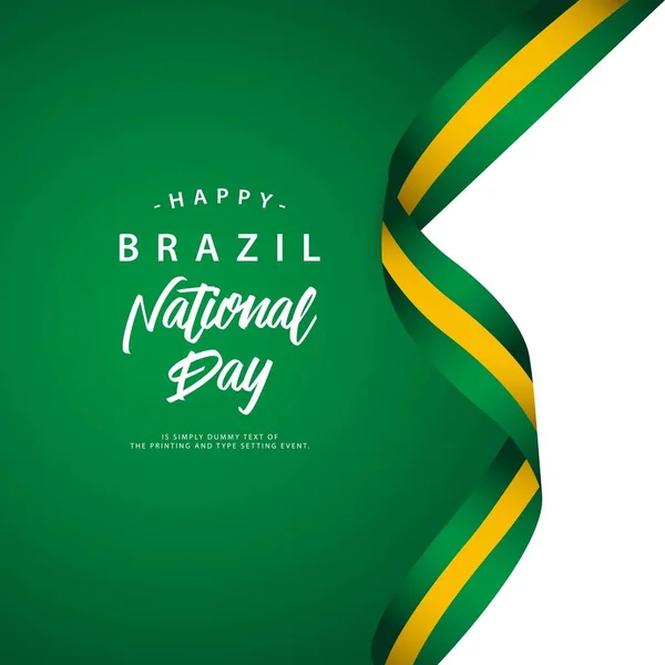 Mutlu Brezilya Ulusal Gün Vektör Şablonu İllüstrasyon