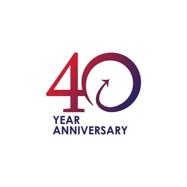 40 Year Anniversary Vector Template Design Illustration — Stock Vector