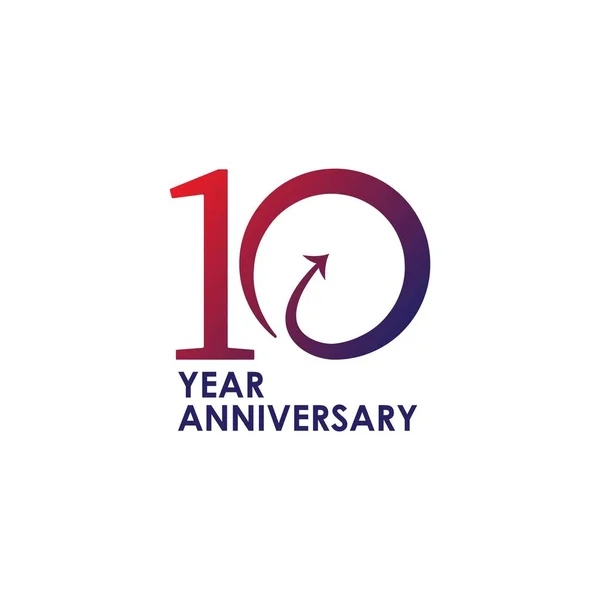 10 Year Anniversary Vector Template Design Illustration — Stock Vector