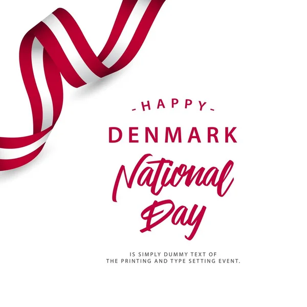 Щаслива Данія Національний день Вектор Дизайн шаблону Ілюстрація — стоковий вектор