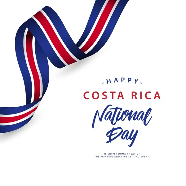 Happy Costa Ricový národní vektor design šablony návrh ilustrace — Stockový vektor